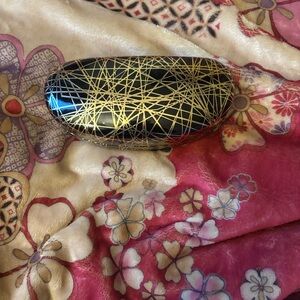 Black and Gold Patterned Sunglasses Case